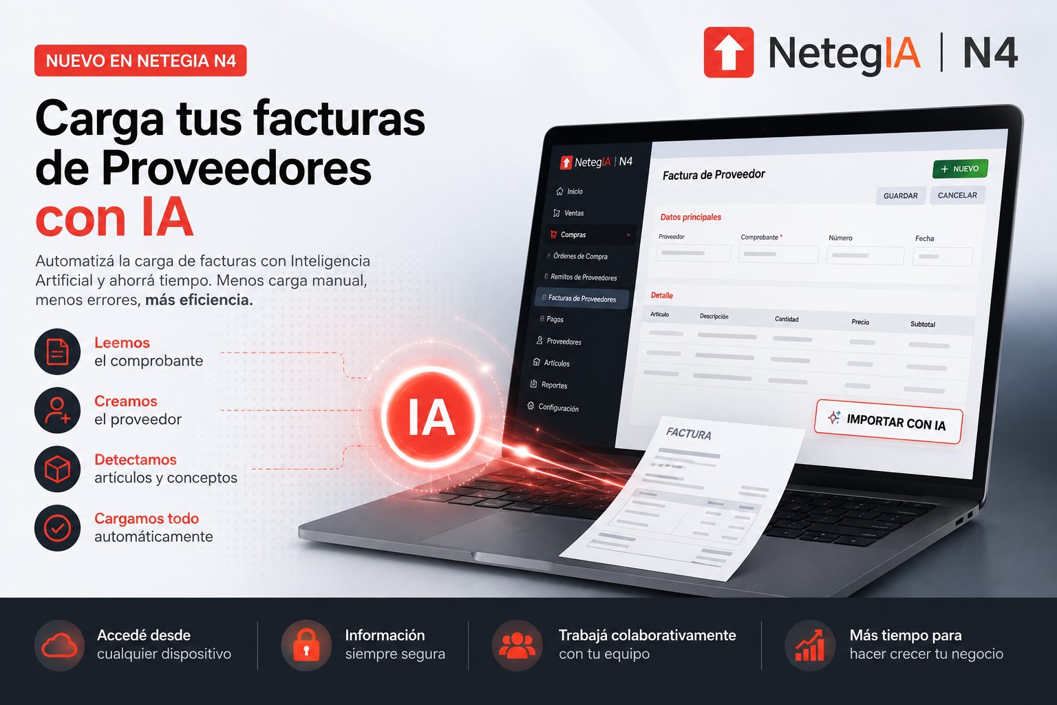 Carga tus facturas de Proveedores con IA